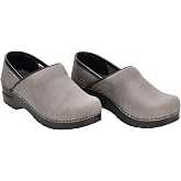 Sanita Pro Textured Oiled Professional Clogs for Women - Arch Support, Durable, Closed-Back Slip-On Shoes