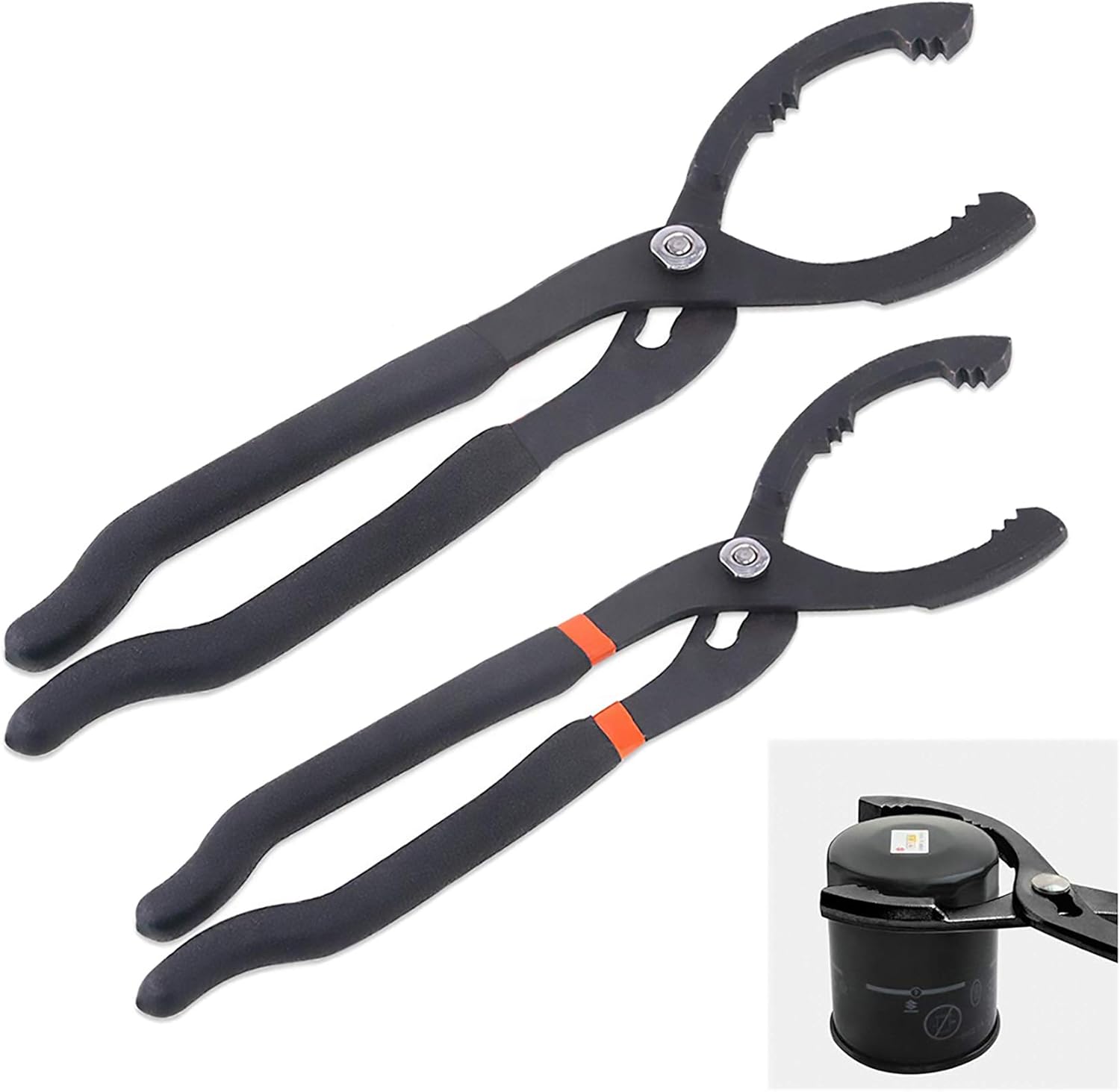 Oil Filter Pliers Set, 10" and 12" Universal Adjustable
