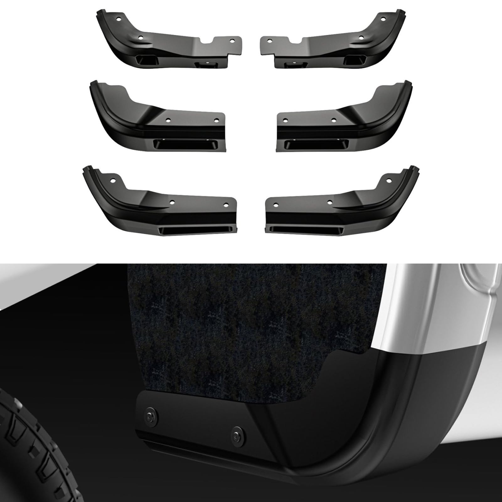 Photo 1 of Mud Flap Delete Compatible for 2019-2025 GMC Sierra 1500 Front & Rear Mud Flap Guards Compatible with GMC Sierra 1500 Accessories Mudflap Replacement Kit
