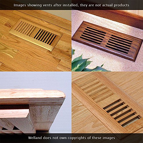 WELLAND Vents Cover 4 Inch x 14 Inch Red Oak Hardwood Vent Floor