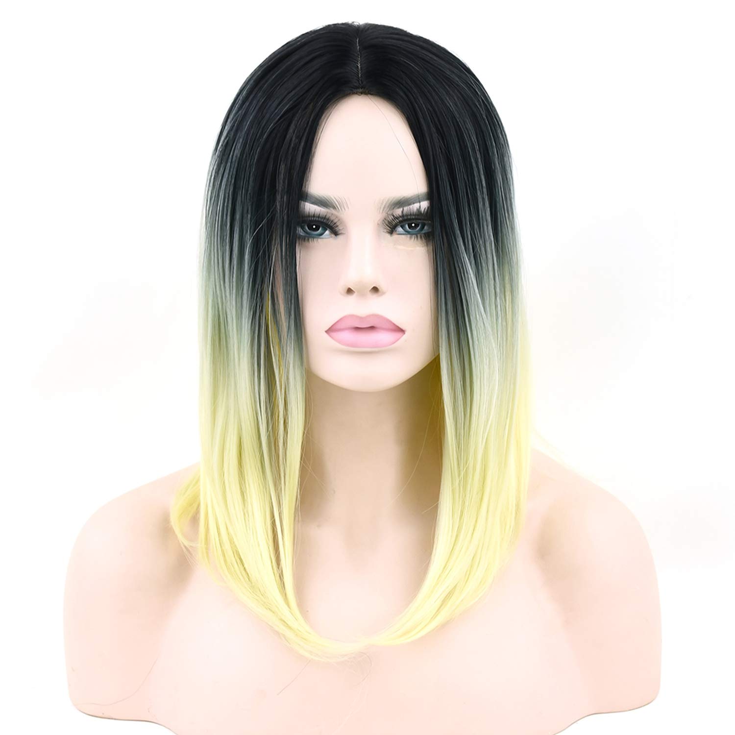 Amazon Com 12 Colors Synthetic Hair Black To Gray Hair Bob
