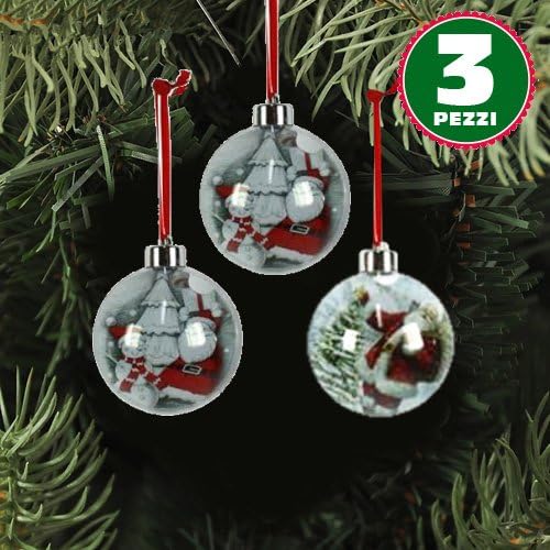 Bakaji Boules De Noël Transparentes Avec Impression Père