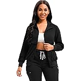 Scrubspro Scrub Jackets long Sleeve Medical Scrub Jackets for Women Zip Front