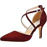 ELEGANTPARK Heels for Women Closed Toe Strappy Pointed High Heel Pumps Satin Pointy Wedding Evening Dress Shoes