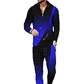 Kubsid Mens Tracksuit Set 2 Piece Long Sleeve Polo Shirt and Pants Jogging Sweatsuits Sets Casual Fashion Vacation Outfits