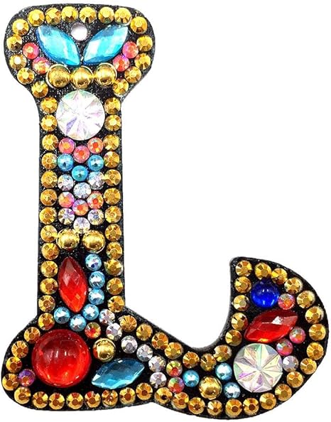 Amazon Com 5d Alphabet Letter L Diamond Painting Keychain Mosaic Making Kits Diy Key Chain Diamond Painting Letters Women Bag Keyring Pendant Gift L