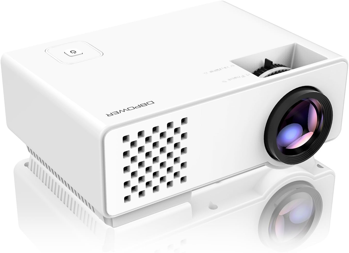DBPOWER RD810 LED Portable Projector, Multimedia Home Theater Video Projector Support 1080P with HDMI USB VGA AV for Home Cinema, TV, Laptop, Game, iPhone, Android, Smartphone-White