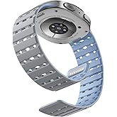 Bandletic Magnetic Band Compatible with Samsung Galaxy Watch 8 40mm 44mm / Watch 8 Classic 46mm 2025, No Gap Soft Breathable Silicone Replacement Strap for Men Women, Light Gray/Ice Blue