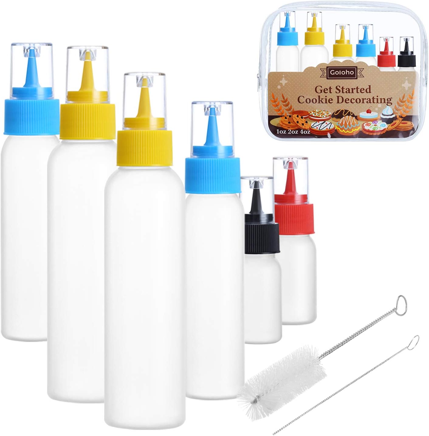 Writer Bottles, Cake Decorating Squeeze Bottles, 4 each(1, 2, and 4