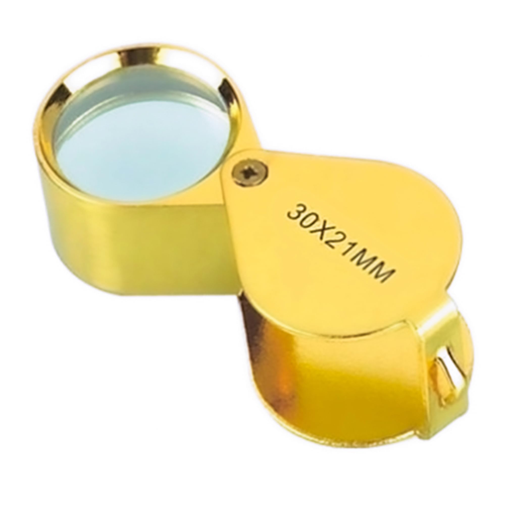 Pineapple 30X Jewelers Loupe Magnifier Foldable Pocket Magnifying Glass Small Jewelry Eye Loop for Jewelers, Gems, Diamonds, Plants, Coins (Gold)