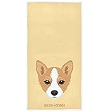 Pfrewn Welsh Corgi Puppy Hand Towels for Bathroom