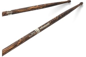 ProMark Rebound 5AB FireGrain Drumsticks, Lacquer Finished Drum Sticks, R5ABFG, Acorn Tip, Hickory Wood - 1 Pair
