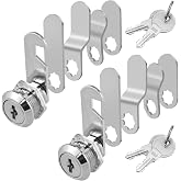 ZDRU 2Pcs Cabinet Lock with Keys | 5/8 Inch Keyed Alike Cabinet Cam Lock Replacement, Zinc Alloy Cylinder for Storage Door Secure Files Drawers Mailbox RV Door