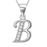 Aurora Tears Letter B Necklace Initial 925 Sterling