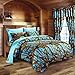 20 Lakes Luxurious Microfiber Powder Blue Camo Comforter & Sheet Set Bed in a Bag - Twin