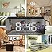 Alarm Clock, LED Mirror Display with Dimmer, Time, Alarm,Temperature with USB Charging Port