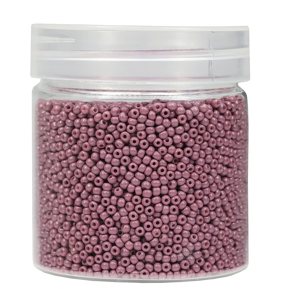 Bala&Fillic Size 2mm Round Seed Beads 10000pcs/110 Grams in Box 12/0 Bisque Small Craft Seed Beads for Making Jewelry Earring Bracelets Necklace (Bisque)