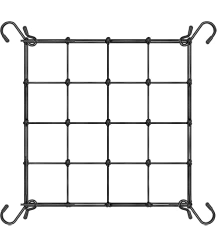 Haoledy Scrog Net 120x120cm, groeitentnet grow net met 4 haken, elastisch plantennet, trellis net, spaliernet voor kweektent, ter ondersteuning van klimplanten zoals groenten, fruit en bloemen