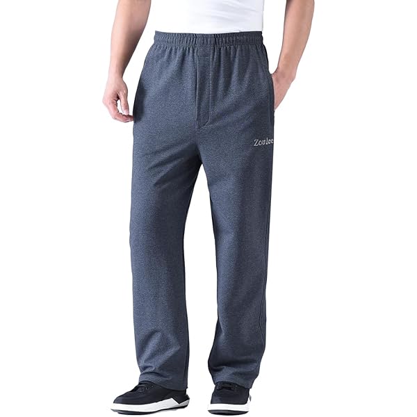 Amazon.com: Zoulee Men's Open-Bottom Cotton Track Pants