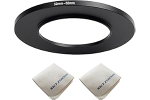 SKYZHENG 52mm Lens to 82mm Camera Lens Adapter 52mm to 82mm Step Up Ring Adapter Ring for All Brands of UV ND CPL, with Premium Lens Wiping Cloth 2 Pack (52mm-82mm)