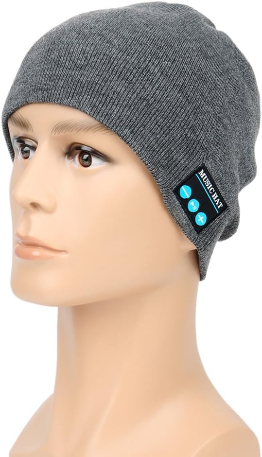 Koiiko® Wireless Bluetooth V3.0+EDR Magic Cap Music Hat Headphone Headwear with Handfree Phone Call Answer and Music, Washable Knit Beanie Headset Hat with MIC and USB Cable Charging Grey