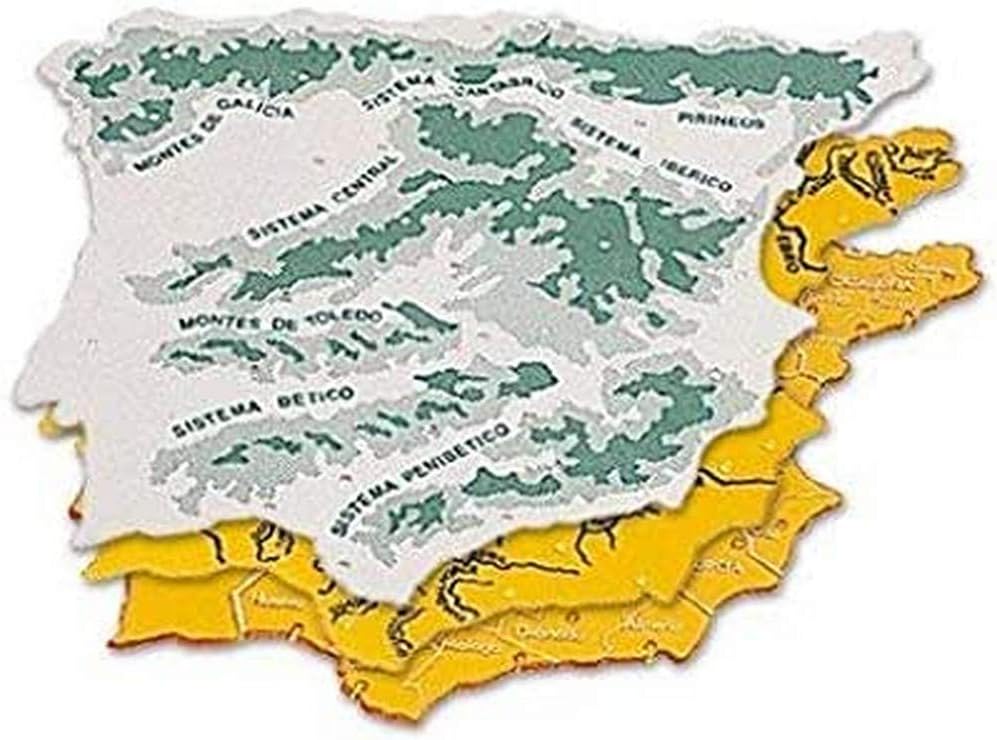 CSP 152218 - Pack of 3 Templates with Design Map Spain, 22 x 18 cm, white