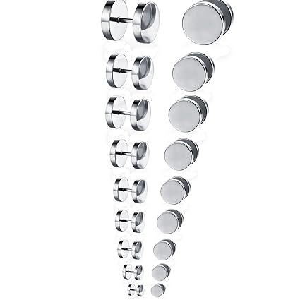 Leaptech Tian Edelstahl Herren Ohrstecker Creolen Tunnel Ohrringe für Damen Fakeplug Ohrringe Edelstahl HerrenMens Womens Stu