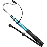 SAN LIKE Telescopic Fishing Gaff Aluminum/Fiberglass Pole with Nonslip Rubber Handle Stainless Steel Hook with M8 Screw