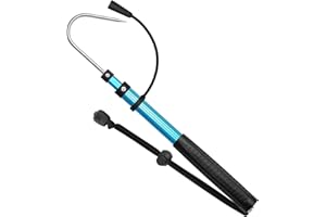 SAN LIKE Telescopic Fishing Gaff Aluminum/Fiberglass Pole with Nonslip Rubber Handle Stainless Steel Hook with M8 Screw