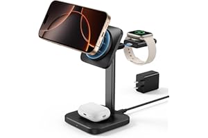 ESR 3-in-1 Wireless Charger Stand with MagSafe, Removable Made for Apple Watch Certified Charger, MagSafe Charging Station fo