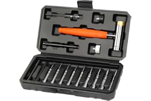 BESTNULE Punch Set, Punch Tools, Roll Pin Punch Set, Made of Solid Material Including Steel Punches and Hammer, Ideal for Maintenance (Without Bench Block)