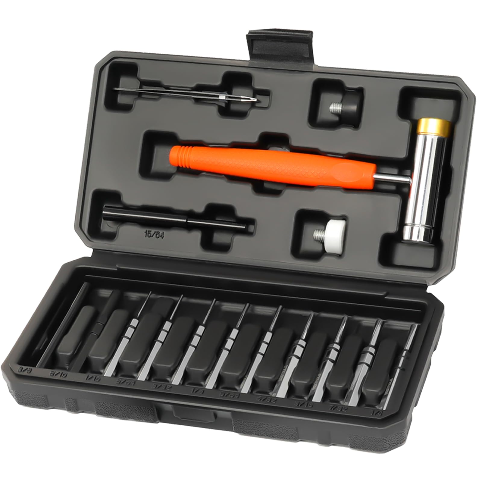 Photo 1 of BESTNULE Punch Set, Punch Tools, Roll Pin Punch Set, Made of Solid Material Including Steel Punches and Hammer, Ideal for Maintenance (Without Bench Block)
