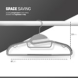 Keplin 20-Pack Non-Slip Hangers Dark Grey Slimline 360° Swivel Tie Organizer view 2