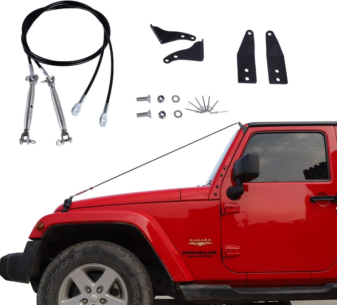 Wisamic Limb Risers Kit for Jeep Wrangler JK 2007-2018, Through The Jungle Protector Obstacle Eliminate Rope