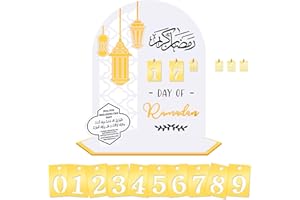 Zoyomax Ramadan Decorations for Home - Acrylic Ramadan DIY Countdown Calendar Gift for Kids, Eid Countdown Ramadan Advent Calendar Mubarak Ornament for Table, Muslim Ramadan Party