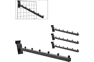 POKOTO 6 Ball Waterfall for Grid Wall and Wire Grid Wall Hangers Gridwall Hooks for Displaying Grid Wall Accessories Clothing Retail Shirt Housewares Rack Vendor Events (5, Black,15.75 Inch)