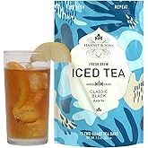 Harney & Sons Organic Black Fresh Brew Iced Tea Two Qt Tea Bags, Unflavored, 15 Count