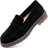 ANVANVZAI Women's Chunky Loafers, Platform Comfortable Slip-On Dressy Fashion Driving Moccasins Women