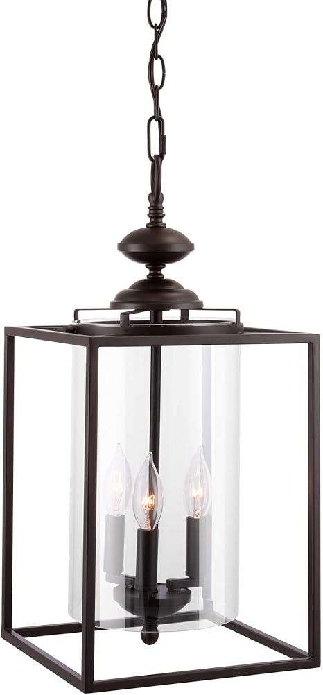 Kira Home Zarah 21 3 Light Farmhouse Lantern Chandelier Clear