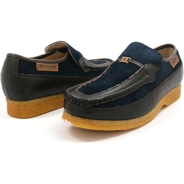 British Collection Old School Navy/Brown Shoes Amazon.com | British Collection King Old School Slip On Navy  main image 4