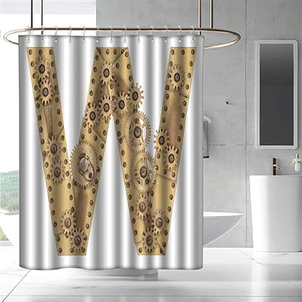 Amazon Com Ewaskyonline Polyester Fabric Shower Curtain Letter W
