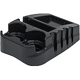 Universal Car Floor Center Console with Dual Cup Holders, Portable Center Console Storage Organizer, Vehicle Organizer for SUV, Truck, Van, Car, Recycled Plastic, Made in USA (Black)