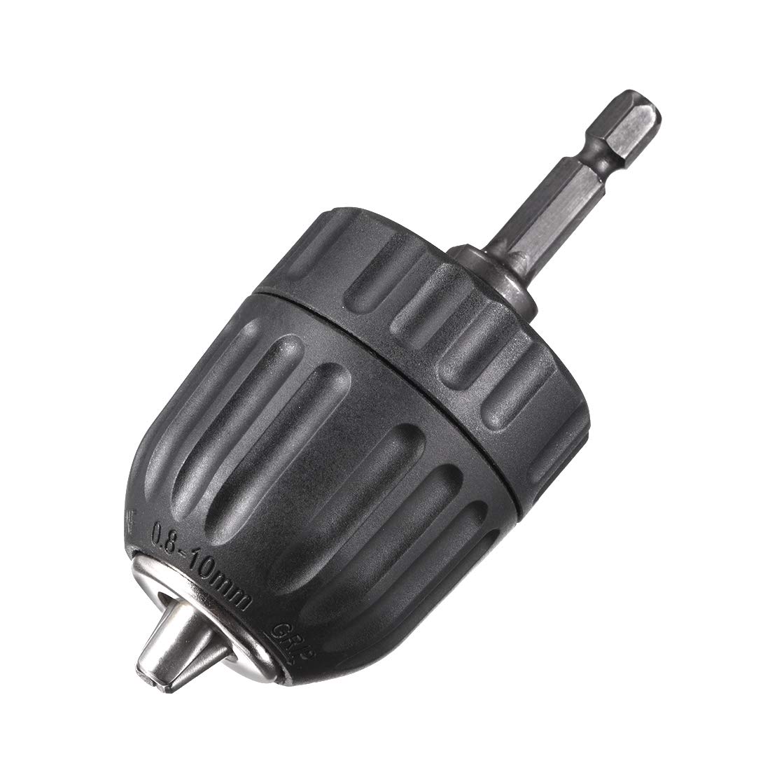 sourcing map 3/8" Keyless Drill Chuck Hex Shank Adapter 0.8-10mm 3-Jaw for Impact Driver Cordless Drill Black