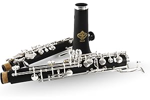 Rochix Oboe Children Level CH13 Composite Wood Body Silver Plated Semi Automatic C Tone with 1 Reeds,1 Cleaning Cloth,1 Oboe 