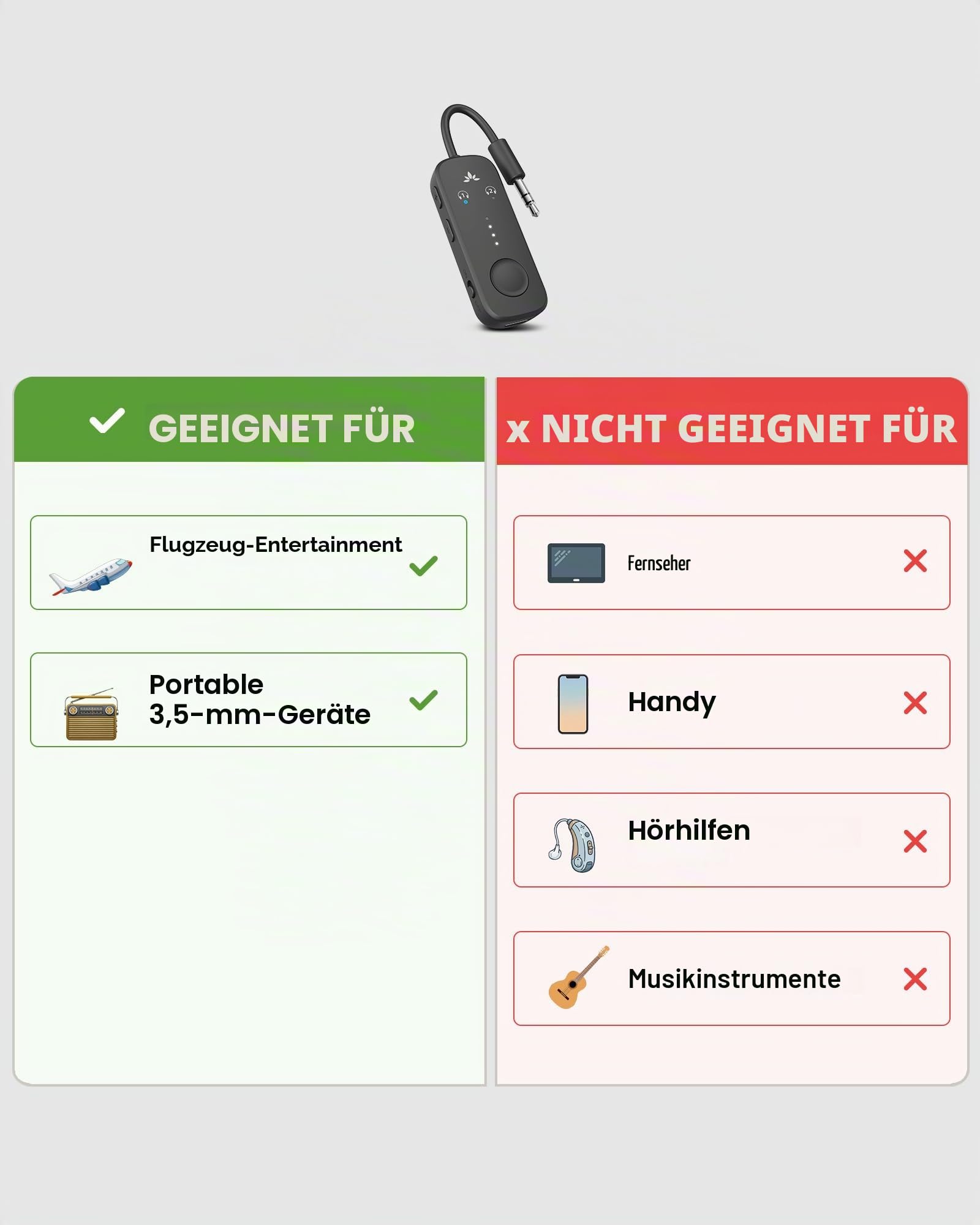 Avantree Relay - Flugzeug Bluetooth Adapter für 2 AirPods oder Kopfhörer 3