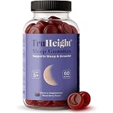 TruHeight Sleep Gummies - Kids &amp; Teen Natural Sleep Aid for Tall &amp; Growing Bodies - Growth Gummies for Night - 1mg Melatonin, Ashwagandha, L-Theanine, Lemon Balm - Mixed Berry Gummy, Taller Ages 4+
