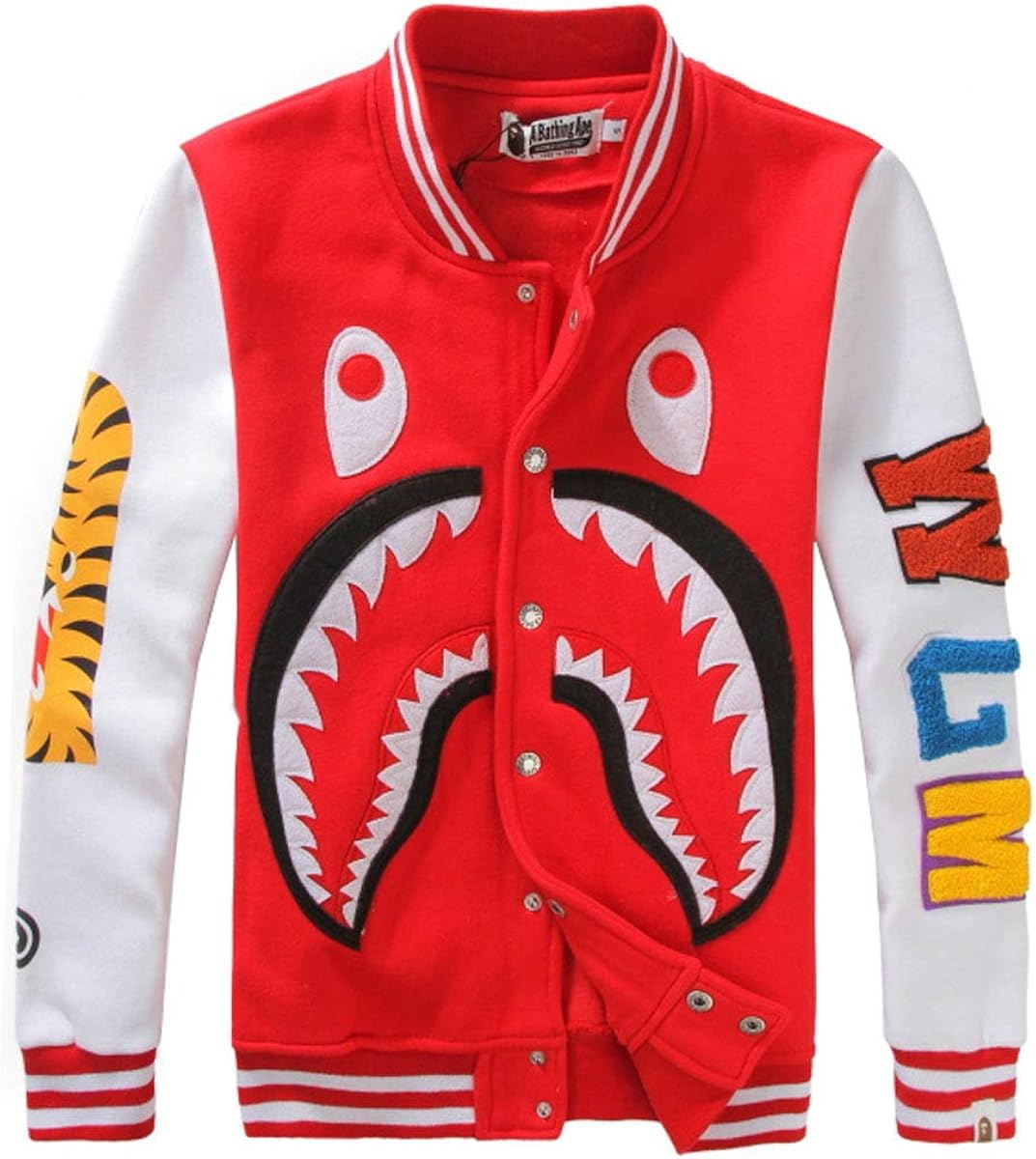 Fashion Hoodie A Bathing ape Bathing Shark Head Jaw Sweatshirt Baseball bape Sweater Outdoor Hip-Hop Coats Jackets