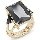 Lavencious Big Bold Radiant CZ Stones Stretch Rings for Women Size for 7-9
