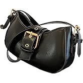 SHENHE Women's Y2k Shoulder Bag PU Leather Small Hobo Purse Buckle Underarm Shoulder Bag