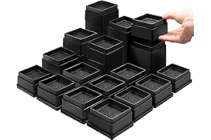 Sunifier 24 Pack Bed Risers Heavy Duty Adjustable 1-8 inch, Stackable Furniture Risers Up to 5000 LBs, Table Couch Sofa Lifts Risers for Frame Legs (Black,16-pack 1 inch+8-pack 2inch)